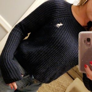Abercrombie and Fitch navy cable knit sweater